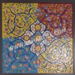 کاشی هفت رنگ طرح گل و مرغ 1033